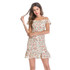 VenusFox Women Summer Print Beach Lotus Leaf Sleeve Sexy Backless Party Dress