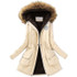 Aonibeier Parkas Women Coats Fashion Autumn Warm Winter Jackets Women Fur Collar Long Parka Plus