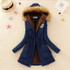 Aonibeier Parkas Women Coats Fashion Autumn Warm Winter Jackets Women Fur Collar Long Parka Plus