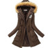 Aonibeier Parkas Women Coats Fashion Autumn Warm Winter Jackets Women Fur Collar Long Parka Plus