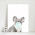 Cute Blue Bubble Gum Animal Zebra Giraffe Koala Kangaroo Canvas Art Abstract Painting Print Poster Picture Wall Home Decoration