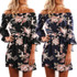 VenusFox Floral Off the Shoulder Boho Beach Dress
