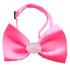 Classic Oval Crystal Satin Bow Tie for Small Dogs in Color Hot Pink