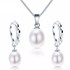 Freshwater pearl necklace jewelry set ! Classic 925 sterling silver jewelry set genuine/earrings for women.