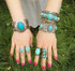 Stone Link Bangle Bracelet