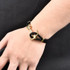 Black Braided Leather Anchor Bracelet