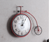 Penny Farthing Bicycle Wall Clock, Red