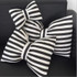 Too Cute Bow Shaped Throw Pillows, Black and White Striped