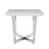SEI Furniture Wrexham Faux Marble Coffee Table, Soft Ivory/Gray/Brushed Nickel