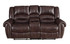 Homelegance Center Hill 83" Double Glider Reclining Loveseat With Console, Dark Brown Leather Gel Match