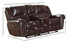 Homelegance Center Hill 83" Double Glider Reclining Loveseat With Console, Dark Brown Leather Gel Match