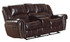 Homelegance Center Hill 83" Double Glider Reclining Loveseat With Console, Dark Brown Leather Gel Match
