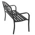 VINGLI 50" Patio Park Garden Bench Outdoor Metal Benches,Cast Iron Steel Frame Chair Front Porch Path Yard Lawn Decor Deck Furniture for 2-3 Person Seat