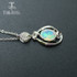 Opal small pendant natural Ethiopia gemstone in 925 sterling silver simple design fine jewelry nice Christmas gift for girl,mom