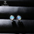 TBJ,Simple Opal earring Round 4mm Natural Ethiopia Opal gemstone Jewelry 925 sterling silver for girls daughter nice gift