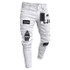 Biker Jeans Men's Distressed Stretch Ripped Biker Jeans Men Hip Hop Slim Fit Holes Punk Denim Jeans Cotton Pants Zipper jeans