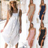 Button solid color fashion ladies beach skirt