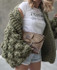 Oversized Chunky Thick Cable Knit Cardigan Sweater