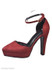 Plain Stiletto High Heeled Velvet Ankle Strap Point Toe Date Outdoor Platform Heels