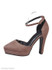 Plain Stiletto High Heeled Velvet Ankle Strap Point Toe Date Outdoor Platform Heels