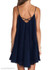 Spaghetti Strap Asymmetric Hem Backless Plain Skater Dress