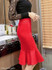 Ruffled Hem Fishtail Hem Plain Mermaid Maxi Skirts