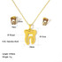 Tooth Pendant Necklace And Tooth Earrings Jewelry Set For Dentist Gift