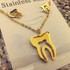 Tooth Pendant Necklace And Tooth Earrings Jewelry Set For Dentist Gift