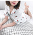 Cotton Pajama with Lovely Strawberry Printing Short Sleeve and Shorts