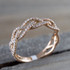 Twist Rope Engagement Hemp Cubic Wedding Ring For Women Rose Gold