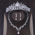 Crystal Heart and Rhinestone Tiara, Necklace & Earrings Wedding Jewelry Set