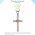 925 Sterling Silver Peridot Heart Crystal on Silver Cross Pendant and Chain Necklace