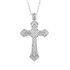 Bejeweled Crystal Sterling Silver Cross Pendant Necklace