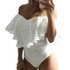 Sexy Ruffles Lace Summer Jumpsuits Women Bodysuits Rompers Off Shoulder Slash Neck Bodycon Top Beach Overalls Female Bodysuit