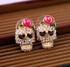 Sugar Skull Rose 'N Rhinestone Stud Earrings