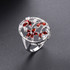 Natural Garnet Engagement Ring Gemstone Topaz Solid 925 Sterling Silver Rings Fine Elegant