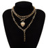 Punk Cuban Choker Necklace Collar / Heart Chain Necklace