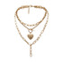Punk Cuban Choker Necklace Collar / Heart Chain Necklace