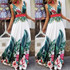 Lady Summer Holiday Floral Beach Boho Maxi V Neck Print Dress Evening Party Sundress
