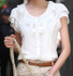 5XL Plus Size New Summer Women Blusas Fashion Short Sleeve Ruffles Chiffon Blouse Solid White Tops Blusas Casual Summer Blouses