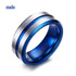 Fashion Couple Ring Blue Men Ring White Heart Rhinestones Zircon Women Ring Sets Wedding Engagement Gift