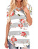 NIASHOT Women's Short Sleeve Loose Casual V-Neck Floral T-Shirt Tops
