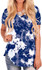 NIASHOT Women's Short Sleeve Loose Casual V-Neck Floral T-Shirt Tops