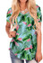NIASHOT Women's Short Sleeve Loose Casual V-Neck Floral T-Shirt Tops