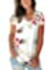 SAMPEEL Women's Basic V Neck Short Sleeve Floral T Shirts