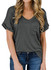 MIHOLL Women's Short Sleeve V-Neck Shirts Loose Casual Tee T-Shirt