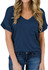 MIHOLL Women's Short Sleeve V-Neck Shirts Loose Casual Tee T-Shirt