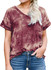 MIHOLL Women's Short Sleeve V-Neck Shirts Loose Casual Tee T-Shirt