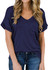 MIHOLL Women's Short Sleeve V-Neck Shirts Loose Casual Tee T-Shirt