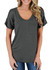 MIHOLL Women's Short Sleeve V-Neck Shirts Loose Casual Tee T-Shirt